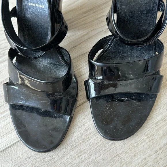 Prada black patent leather heeled sandals 39 - Picture 7 of 8